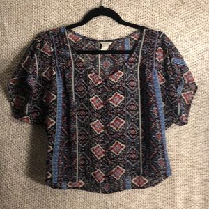 Forever 21 Button-Down Thin Crop Short-Sleeve!